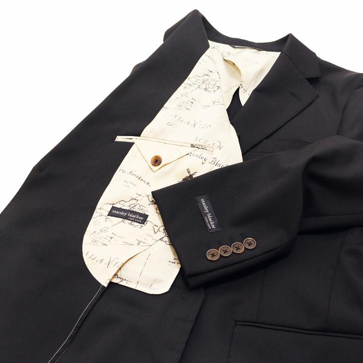 SALE 2025-26 新作 スーツ メンズ 秋冬 新品 Stanley Blacker スタンリーブラッカー 西川毛織 濃紺ネイビー無地 ビジネス 次世代 スーツ (A/AB体) やや細め |  | 06