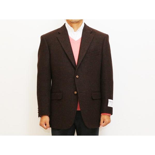 ジャケット テーラード ブレザー ハリスツイード 2017-18 秋冬 新品 英国  Harris Tweed ブラウン杢無地系  (AB/BB体) ゆったりモデル OSK-02 | HARRIS TWEED | 01