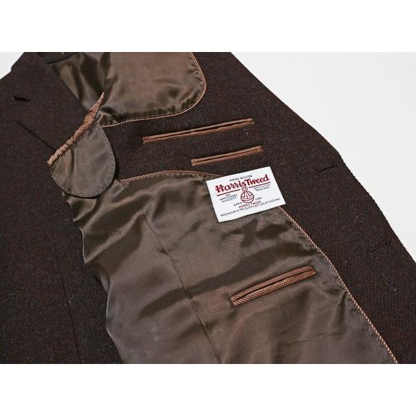 ジャケット テーラード ブレザー ハリスツイード 2017-18 秋冬 新品 英国  Harris Tweed ブラウン杢無地系  (AB/BB体) ゆったりモデル OSK-02 | HARRIS TWEED | 04