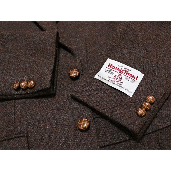 ジャケット テーラード ブレザー ハリスツイード 2017-18 秋冬 新品 英国  Harris Tweed ブラウン杢無地系  (AB/BB体) ゆったりモデル OSK-02 | HARRIS TWEED | 05