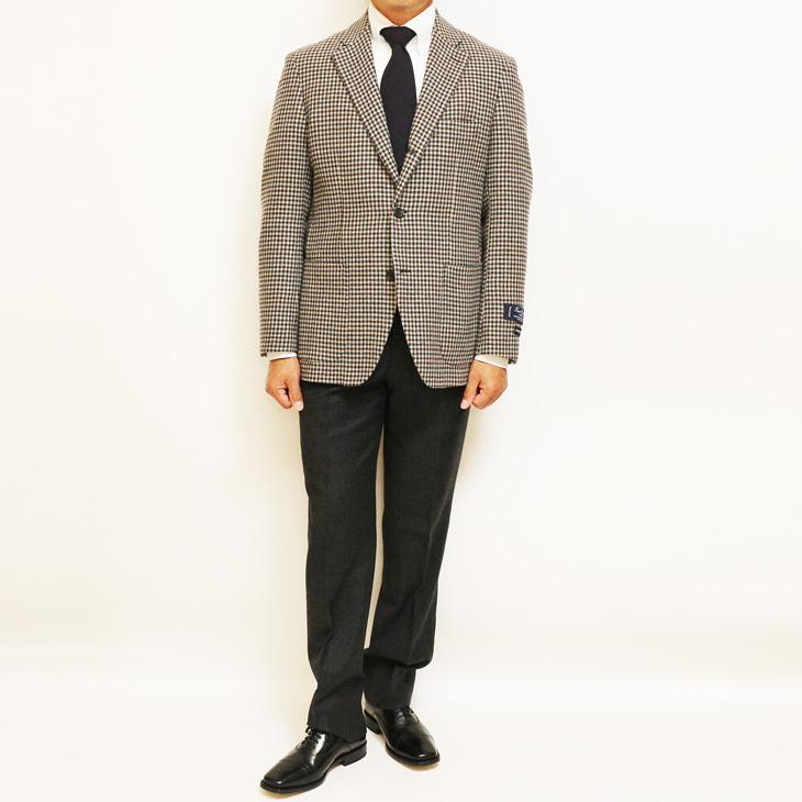 ジャケット テーラード ブレザー 2021-22 新作 秋冬 新品 スタンリーブラッカー ブラウン系 ガンクラブチェック ３つボタン段返り ジャケット (A/AB体) |  | 01