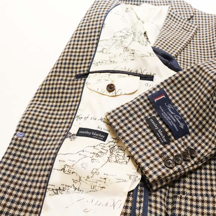 ジャケット テーラード ブレザー 2021-22 新作 秋冬 新品 スタンリーブラッカー ブラウン系 ガンクラブチェック ３つボタン段返り ジャケット (A/AB体) |  | 09