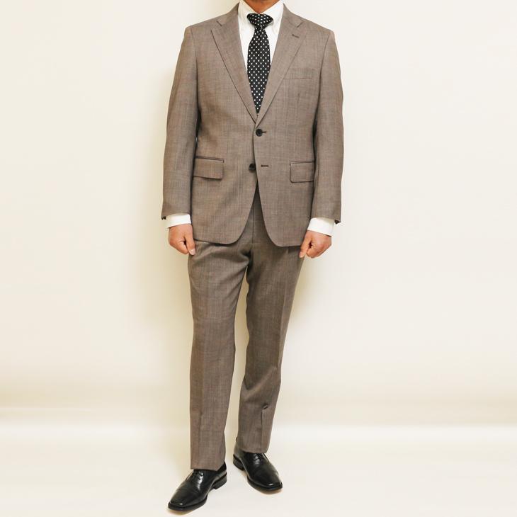 2026年モデル 新作 春夏 スーツ メンズ 新品 renoma paris レノマ パリス Lightライトブラウン杢無地系 西川毛織 Super100s 2つボタン ビジネス (AB体) J-REP05 | renoma | 01
