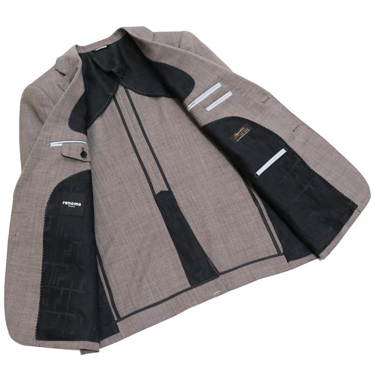 2026年モデル 新作 春夏 スーツ メンズ 新品 renoma paris レノマ パリス Lightライトブラウン杢無地系 西川毛織 Super100s 2つボタン ビジネス (AB体) J-REP05 | renoma | 05