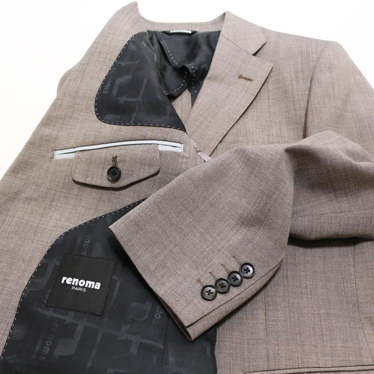 2026年モデル 新作 春夏 スーツ メンズ 新品 renoma paris レノマ パリス Lightライトブラウン杢無地系 西川毛織 Super100s 2つボタン ビジネス (AB体) J-REP05 | renoma | 06