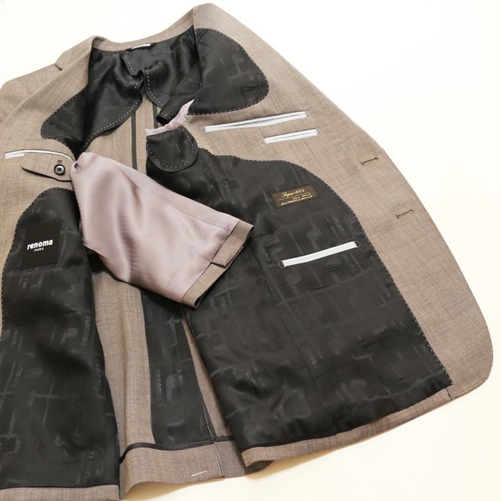 2026年モデル 新作 春夏 スーツ メンズ 新品 renoma paris レノマ パリス Lightライトブラウン杢無地系 西川毛織 Super100s 2つボタン ビジネス (AB体) J-REP05 | renoma | 07