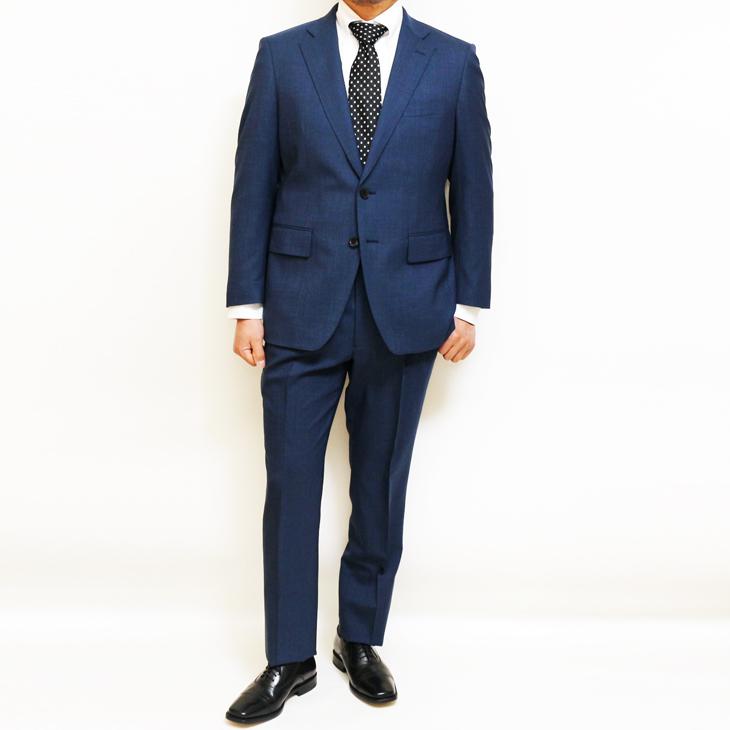 2026年モデル 新作 春夏 スーツ メンズ 新品 renoma paris レノマ パリス ICEアイスブルー杢無地系 西川毛織 Super100s 2つボタン ビジネス (AB体) J-REP05-2B | renoma | 02