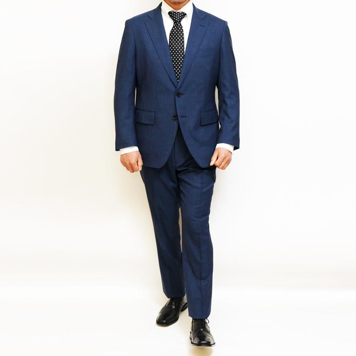 2026年モデル 新作 春夏 スーツ メンズ 新品 renoma paris レノマ パリス ICEアイスブルー杢無地系 西川毛織 Super100s 2つボタン ビジネス (AB体) J-REP05-2B | renoma | 03