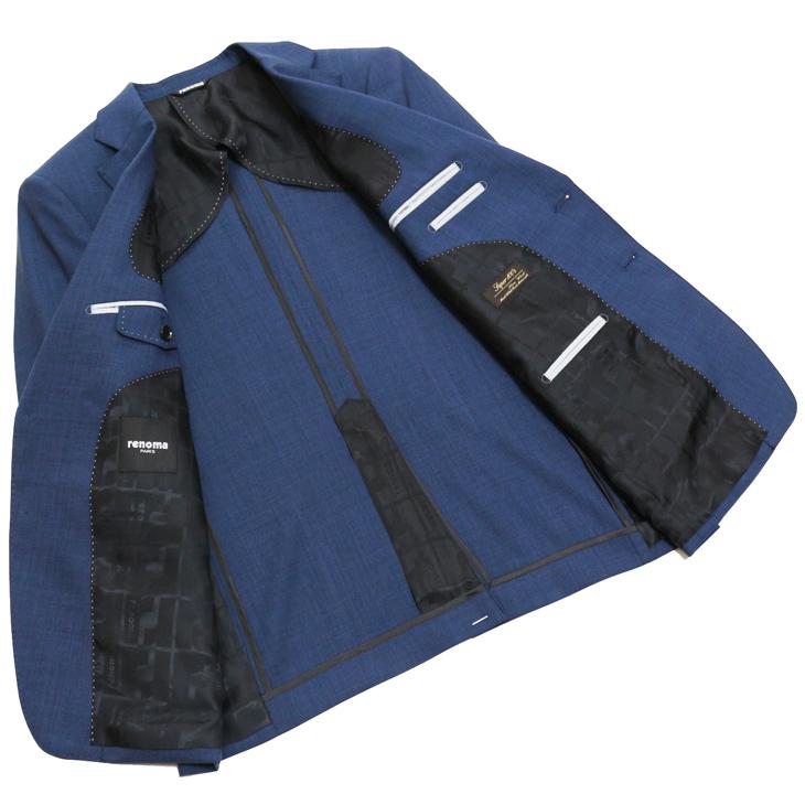 2026年モデル 新作 春夏 スーツ メンズ 新品 renoma paris レノマ パリス ICEアイスブルー杢無地系 西川毛織 Super100s 2つボタン ビジネス (AB体) J-REP05-2B | renoma | 05