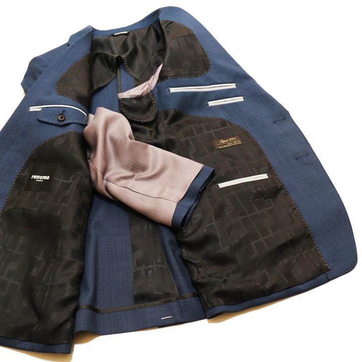 2026年モデル 新作 春夏 スーツ メンズ 新品 renoma paris レノマ パリス ICEアイスブルー杢無地系 西川毛織 Super100s 2つボタン ビジネス (AB体) J-REP05-2B | renoma | 07