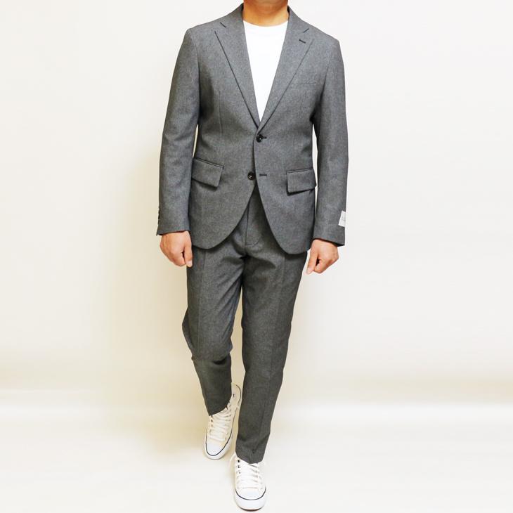 2026 新作 春夏 FICCE フィッチェ 東レ Dot Air 生地 やや淡灰グレー杢 無地系 ウエスト+6cm 次世代 メンズ スーツ スリム型 裾上げ済 次世代 | FICCE | 19