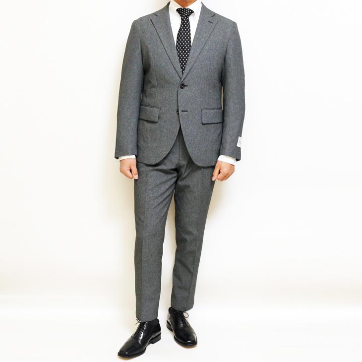 2026 新作 春夏 FICCE フィッチェ 東レ Dot Air 生地 やや淡灰グレー杢 無地系 ウエスト+6cm 次世代 メンズ スーツ スリム型 裾上げ済 次世代 | FICCE | 01