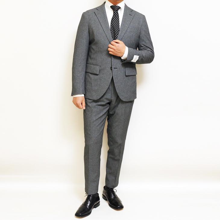 2026 新作 春夏 FICCE フィッチェ 東レ Dot Air 生地 やや淡灰グレー杢 無地系 ウエスト+6cm 次世代 メンズ スーツ スリム型 裾上げ済 次世代 | FICCE | 03
