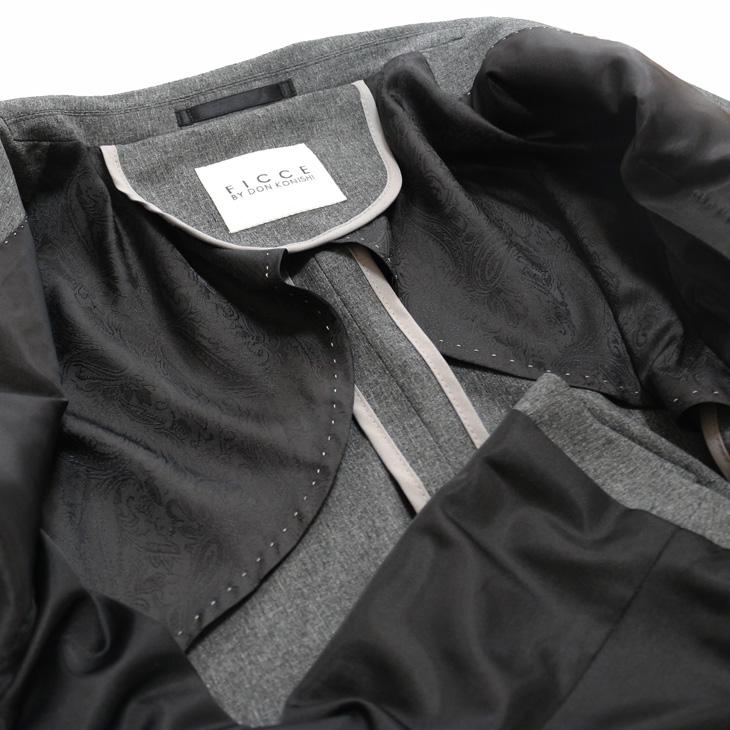 2026 新作 春夏 FICCE フィッチェ 東レ Dot Air 生地 やや淡灰グレー杢 無地系 ウエスト+6cm 次世代 メンズ スーツ スリム型 裾上げ済 次世代 | FICCE | 08