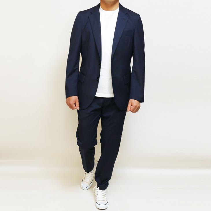 カジュアルスーツ メンズ 2026新作 春夏 ELLE PLANETE エルプラネット CARREMAN 濃紺ネイビー杢無地 ストレッチ 家庭洗濯可能 ウォッシャブル 2つボタン 次世代 | ELLE PLANETE | 03