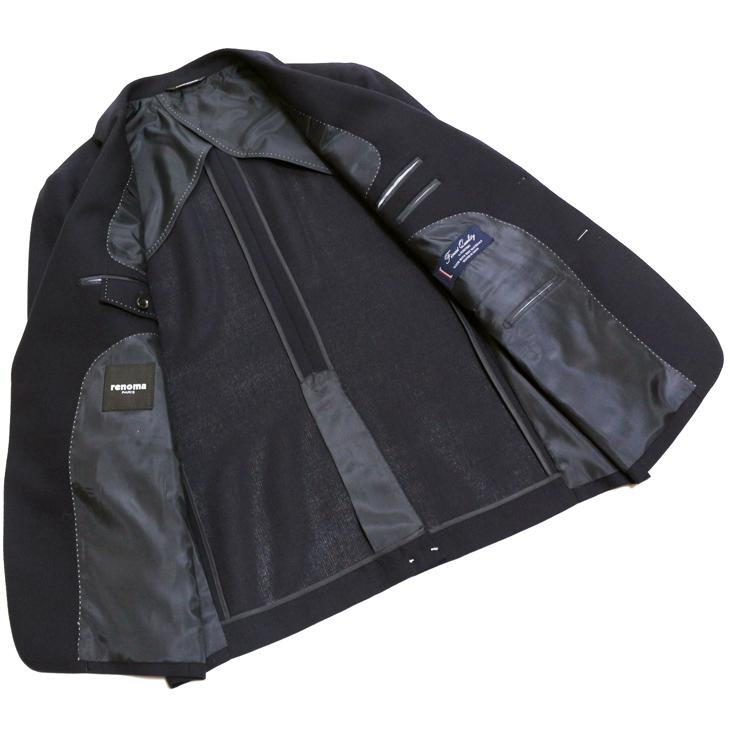 2026年 新作 春夏 ジャケット テーラード ブレザー renoma レノマ パリス 濃紺ネイビー杢無地 ドンゴロス風 モヘヤ混 尾州産 日本製生地 コンブレ (AB/BB体) | renoma | 06