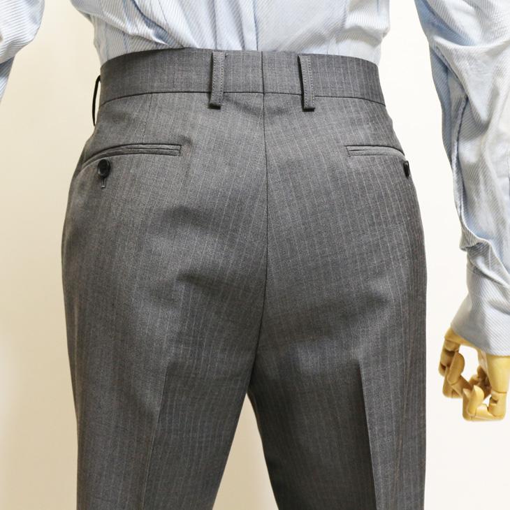 2026年 新作 春夏 renoma paris スリーピース スーツ （ベスト付き）メンズ 新品 レノマ パリス 淡灰グレー杢 8mmストライプ 2つボタン (AB体) J-REP05-2B | renoma | 12