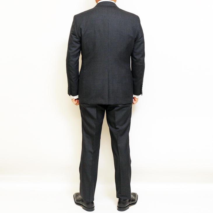 2026年 新作 春夏 renoma paris スリーピース スーツ （ベスト付き）メンズ 新品 レノマ パリス 灰グレー杢 8mmストライプ 2つボタン (AB/BB体) J-REP05-2B | renoma | 04