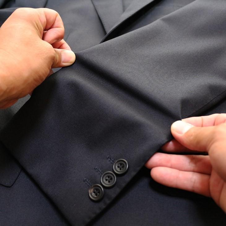 日本製 スリム型 スーツ メンズ 新品 秋冬 西川毛織 Super110s 濃紺ネイビー無地 ナチュラルストレッチ 2つボタン ビジネス スーツ (AB体) WJSE2 |  | 13