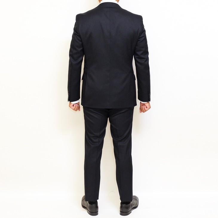 日本製 スリム型 スーツ メンズ 新品 秋冬 西川毛織 Super110s 濃紺ネイビー無地 ナチュラルストレッチ 2つボタン ビジネス スーツ (AB体) WJSE2 |  | 05
