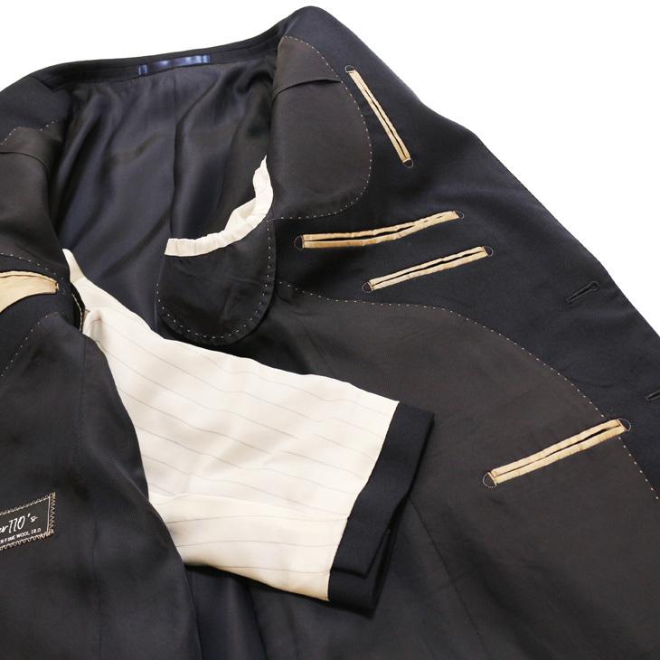 日本製 スリム型 スーツ メンズ 新品 秋冬 西川毛織 Super110s 濃紺ネイビー無地 ナチュラルストレッチ 2つボタン ビジネス スーツ (AB体) WJSE2 |  | 08