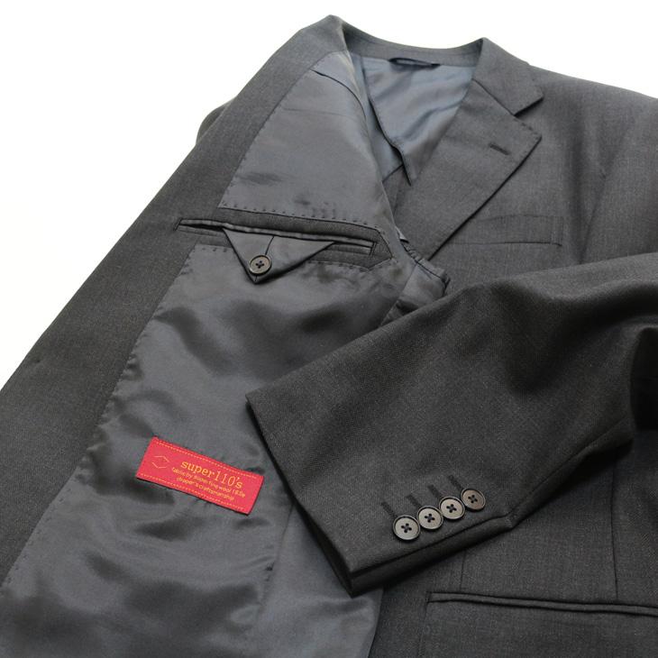 SALE レギュラー型 スーツ メンズ 新品 春夏 秋冬 通年 西川毛織 Super110s 灰グレー杢無地 ナチュラルストレッチ 2つボタン ビジネス スーツ (A/AB/BB体) |  | 06