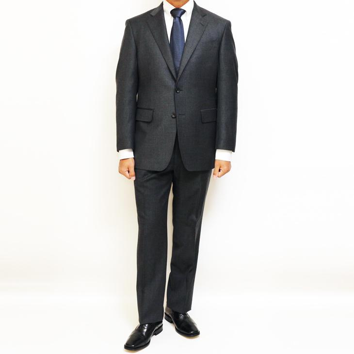 SALE レギュラー型 スーツ メンズ 新作 秋冬 西川毛織 Super100s 灰グレー杢無地 ナチュラルストレッチ 2つボタン ビジネス スーツ (AB体) YJP |  | 03