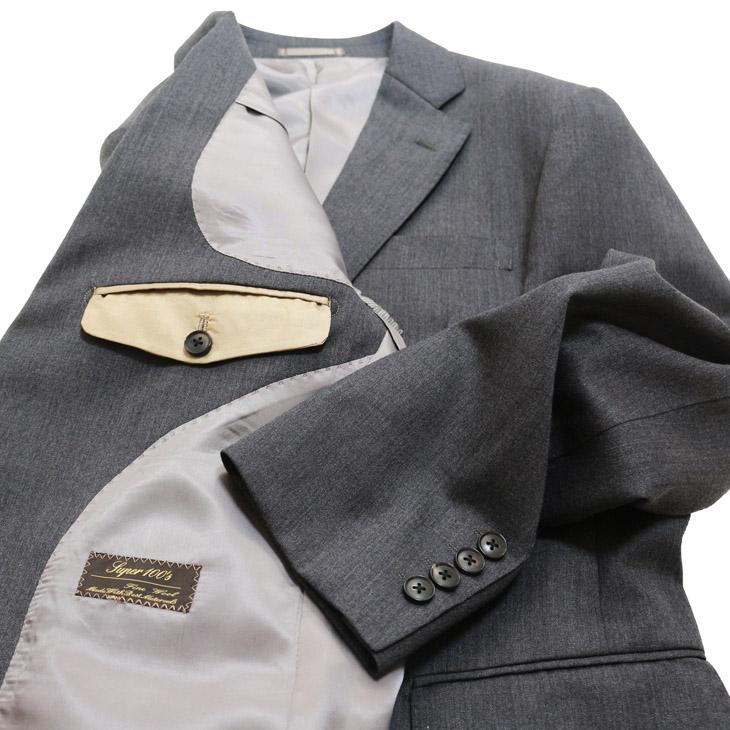 SALE レギュラー型 スーツ メンズ 新作 秋冬 西川毛織 Super100s 灰グレー杢無地 ナチュラルストレッチ 2つボタン ビジネス スーツ (AB体) YJP |  | 08