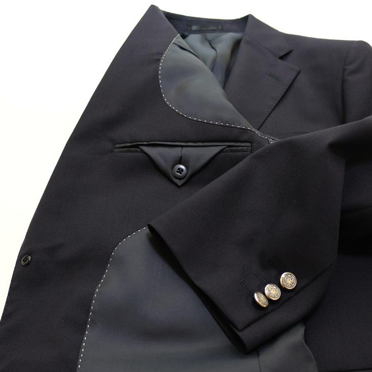ジャケット テーラード ブレザー 春夏 新品 DEER コンブレ ウール100％ 艶消しシルバー メタルボタン 濃紺ネイビー無地  ゆったり型 2つボタン ジャケット |  | 08