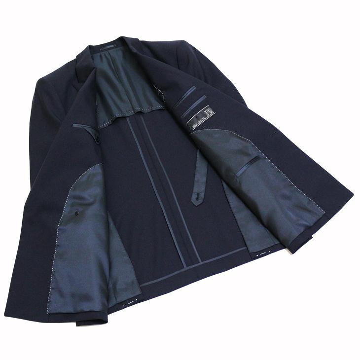 ジャケット テーラード ブレザー 春夏 新品 DEER コンブレ ウール100％ 艶消しシルバー メタルボタン 濃紺ネイビー無地  ゆったり型 ダブル ジャケット |  | 07