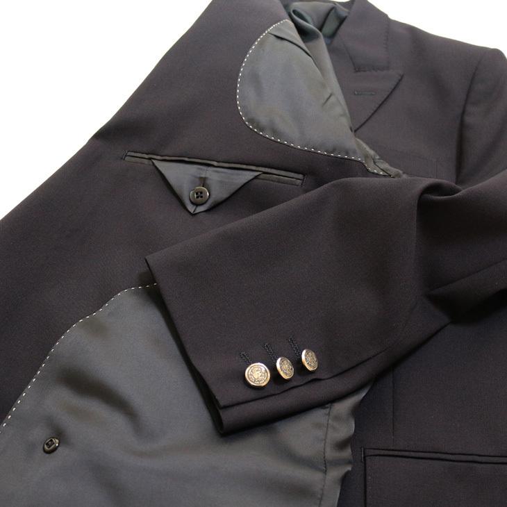 ジャケット テーラード ブレザー 春夏 新品 DEER コンブレ ウール100％ 艶消しシルバー メタルボタン 濃紺ネイビー無地  ゆったり型 ダブル ジャケット |  | 08