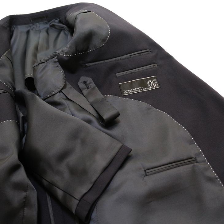 ジャケット テーラード ブレザー 春夏 新品 DEER コンブレ ウール100％ 艶消しシルバー メタルボタン 濃紺ネイビー無地  ゆったり型 ダブル ジャケット |  | 09