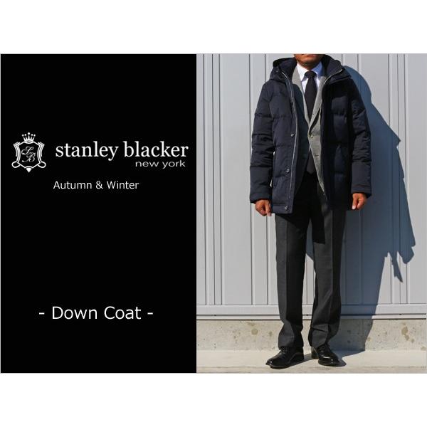2017-18秋冬モデル 新品 スタンリーブラッカー 丸八真綿 ダウン 羽毛使用 ストレッチ 撥水加工 濃紺ネイビー ダウンコート | 