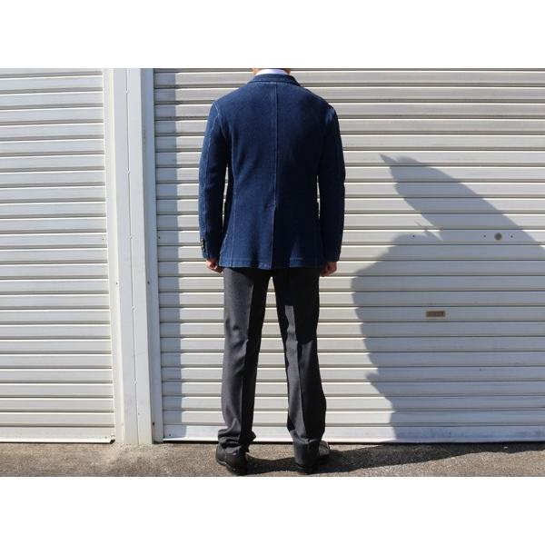 2017-18秋冬モデル 新品 stanley blacker スタンリーブラッカー 濃紺ネイビー系 デニム風ジャージ素材 ジャケット やや細め |  | 03