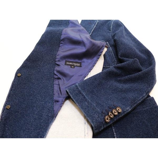 2017-18秋冬モデル 新品 stanley blacker スタンリーブラッカー 濃紺ネイビー系 デニム風ジャージ素材 ジャケット やや細め |  | 06