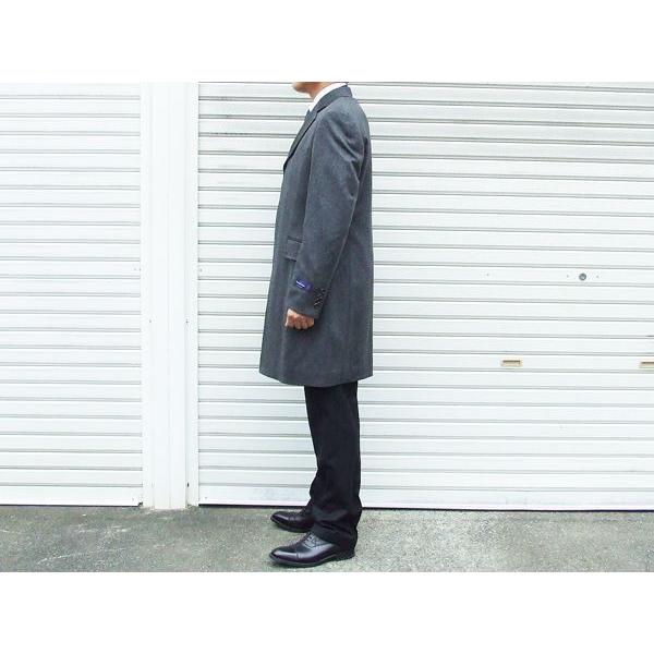 秋冬新品 Ermenegildo Zegna エルメネジルドゼニア100％カシミア「国内オーダー工場仕立」灰シルバーグレー杢 新型チェスターハーフコート | ZEGNA | 03