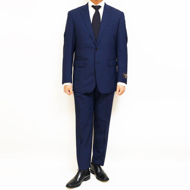 SALE スーツ メンズ 新作 春夏 伊 canonico カノニコ Super120s オーダー反 ネイビーブルー杢 無地 フルOP並 2つボタン ビジネス スーツ (A/AB体) ゆったり型 |  | 02