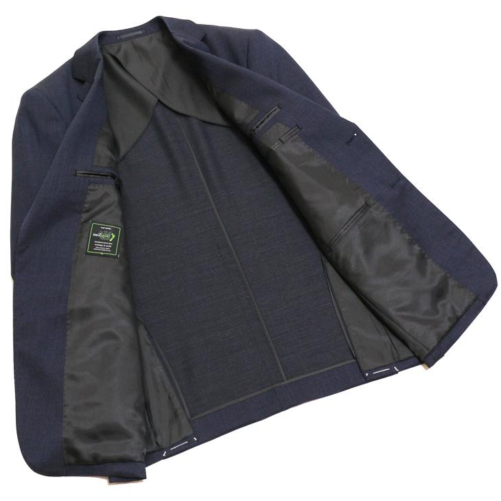 レギュラー型 スーツ メンズ 2025 新作 春夏 秋冬 通年 西川毛織 ニュージーランド産 ピュアウール100％ 濃紺ネイビーチェック柄 2つボタン ビジネス (AB体) YJP |  | 04