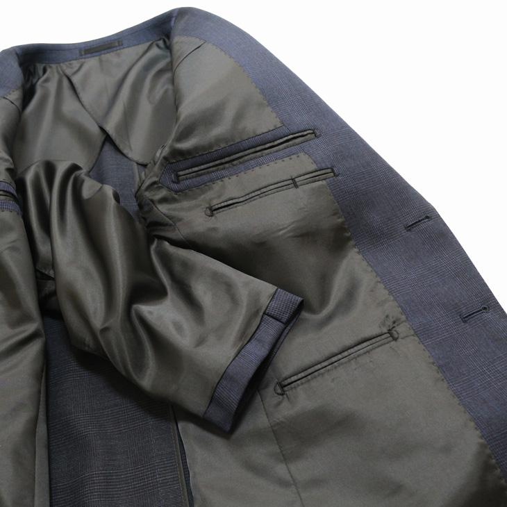 レギュラー型 スーツ メンズ 2025 新作 春夏 秋冬 通年 西川毛織 ニュージーランド産 ピュアウール100％ 濃紺ネイビーチェック柄 2つボタン ビジネス (AB体) YJP |  | 06