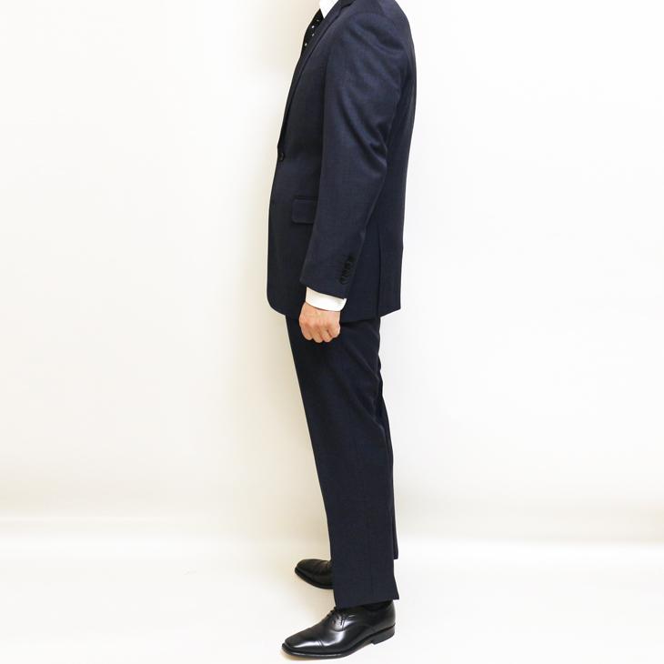 レギュラー型 スーツ メンズ 2025 新作 春夏 秋冬 通年 西川毛織 ニュージーランド産 ピュアウール100％ 濃紺ネイビーチェック柄 2つボタン ビジネス (AB体) YJP |  | 07