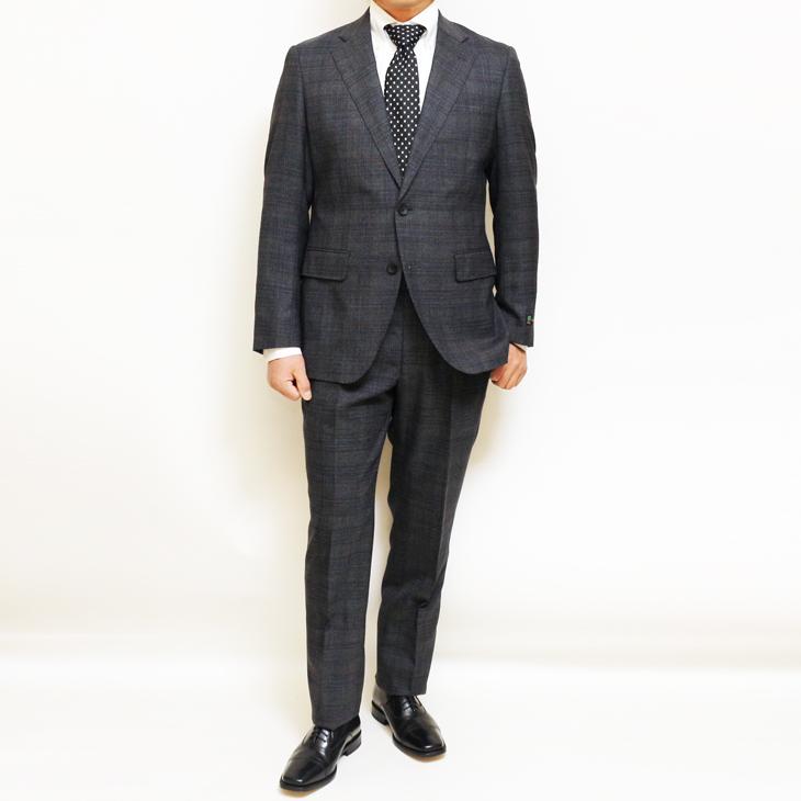 2026年 春夏 新作 スーツ メンズ 新品  Lanificio di pray ラニフィーチョ ディ プライ 灰グレー杢チェック 2つボタン ビジネス スーツ スリム型 (AB体) |  | 02
