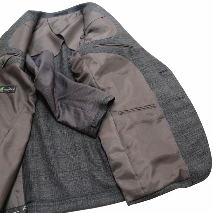 2026年 春夏 新作 スーツ メンズ 新品  Lanificio di pray ラニフィーチョ ディ プライ 灰グレー杢チェック 2つボタン ビジネス スーツ スリム型 (AB体) |  | 08