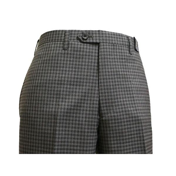 チェック小柄３色 ノータック 「 やや細スリム 」 家庭洗濯ＯＫ 洗濯機で洗える パンツ TREBIO 春夏新品 79cm〜94cm 型番MT-12 |  | 03