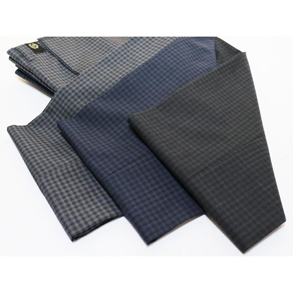 チェック小柄３色 ノータック 「 やや細スリム 」 家庭洗濯ＯＫ 洗濯機で洗える パンツ TREBIO 春夏新品 79cm〜94cm 型番MT-12 |  | 05