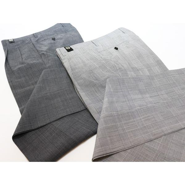 グレンチェック２色 ツータック 家庭洗濯ＯＫ 「 ゆったり定番 」 洗濯機で洗える パンツ PLAY MOLE 春夏新品 79cm〜94cm |  | 03