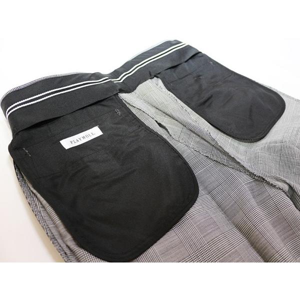 グレンチェック２色 ツータック 家庭洗濯ＯＫ 「 ゆったり定番 」 洗濯機で洗える パンツ PLAY MOLE 春夏新品 79cm〜94cm |  | 05