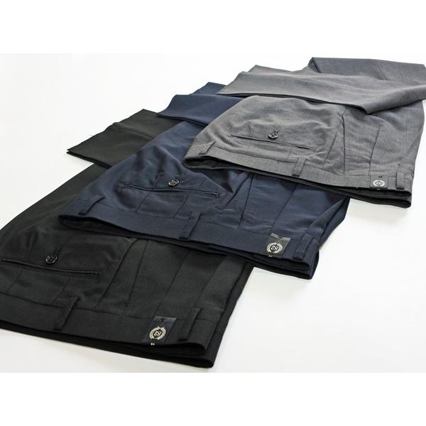 灰、紺、黒無地３色 ツータック 家庭洗濯ＯＫ 「 ゆったり定番 」 洗濯機で洗える パンツ PLAY MOLE 春夏新品 79cm〜94cm |  | 03