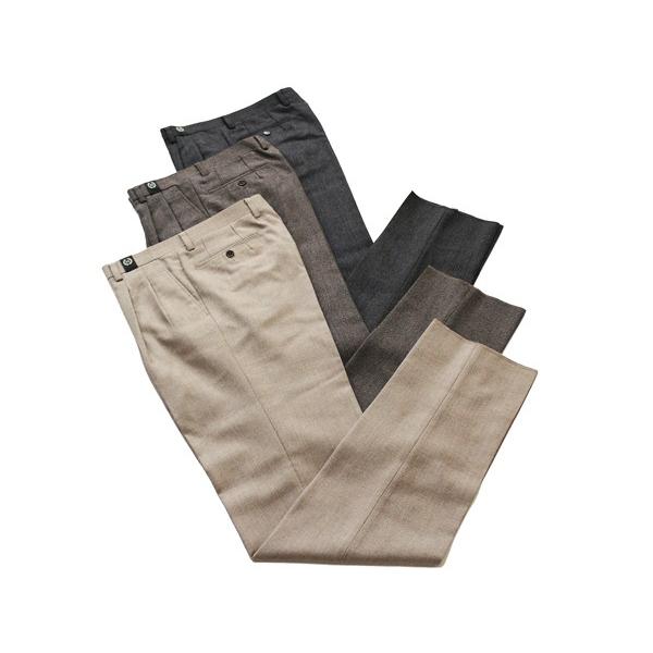 秋冬新品 「 ゆったり定番ツータック 」 選べる３色アルパカ20％混紡 ベージュ、ブラウン、チャコール PLAY MOLE ツータックパンツ 79cm〜94cm |  | 04