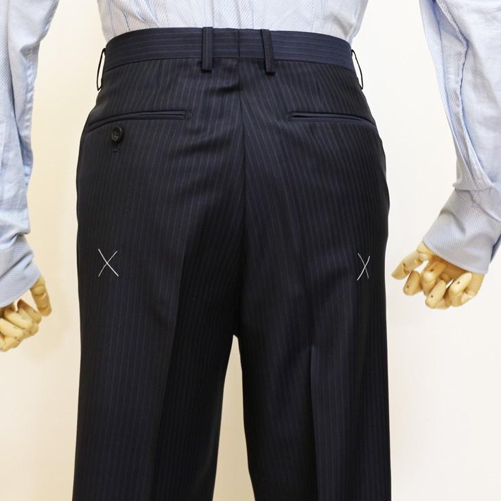 スーツ メンズ 春夏 新品 エルメネジルドゼニア トラベラー 濃紺ネイビー ぼんやり7mmストライプ 2つボタン ビジネス スーツ やや細め (A/AB/BB体) ST-DAIB | ZEGNA | 10