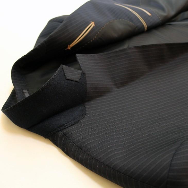 スーツ メンズ 春夏 新品 エルメネジルドゼニア トラベラー 濃紺ネイビー ぼんやり7mmストライプ 2つボタン ビジネス スーツ やや細め (A/AB/BB体) ST-DAIB | ZEGNA | 14